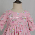 Boutique girls pink green cotton floral dress